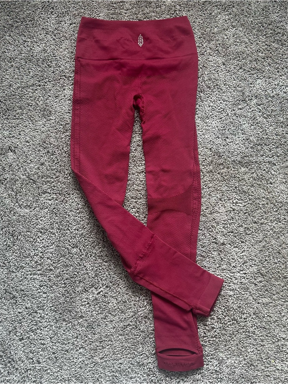 Free People Seamless Burgundy High-Waist Leggings
